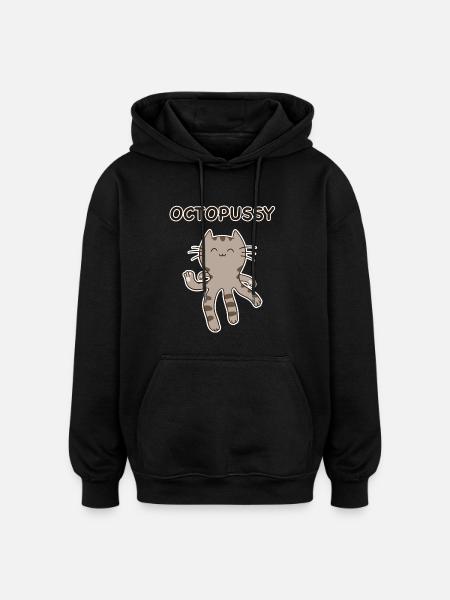 Katze - Oversized Unisex Hoodie - Schwarz