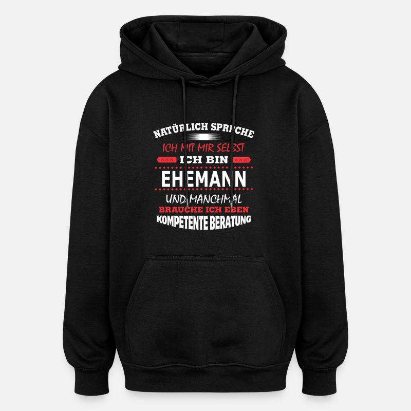 EHEMANN - Oversized Unisex Hoodie - Schwarz