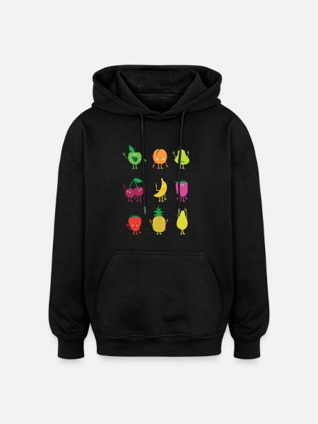 fruechtchen - Oversized Unisex Hoodie - Schwarz