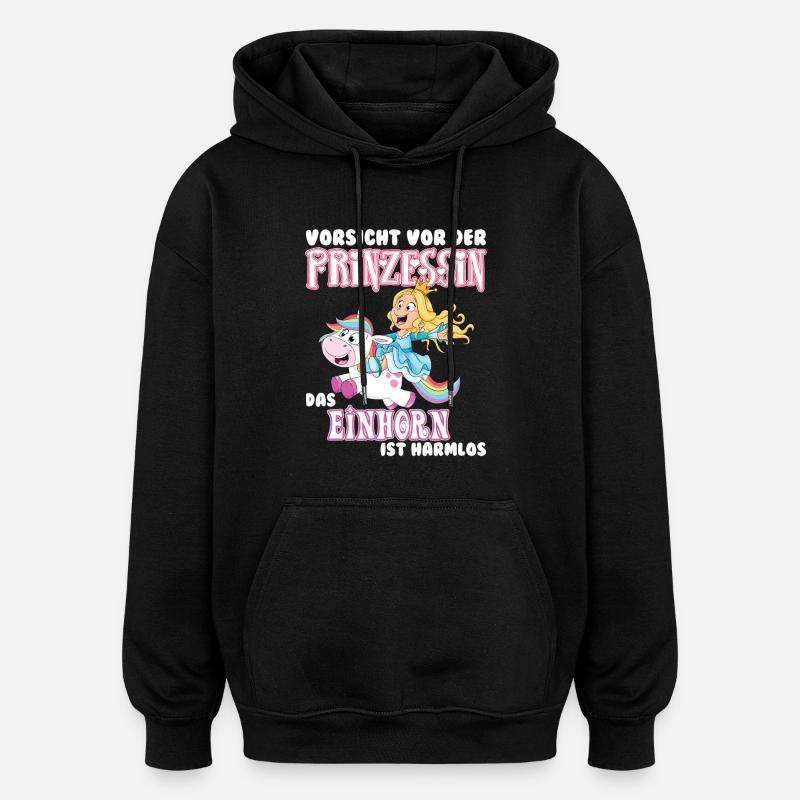 Einhorn - Oversized Unisex Hoodie - Schwarz