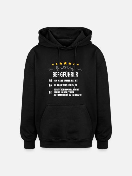 BERGFÜHRER - Oversized Unisex Hoodie - Schwarz