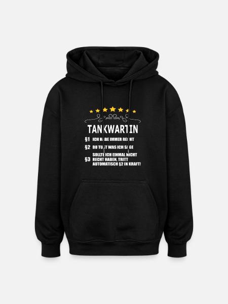 TANKWARTIN - Oversized Unisex Hoodie - Schwarz