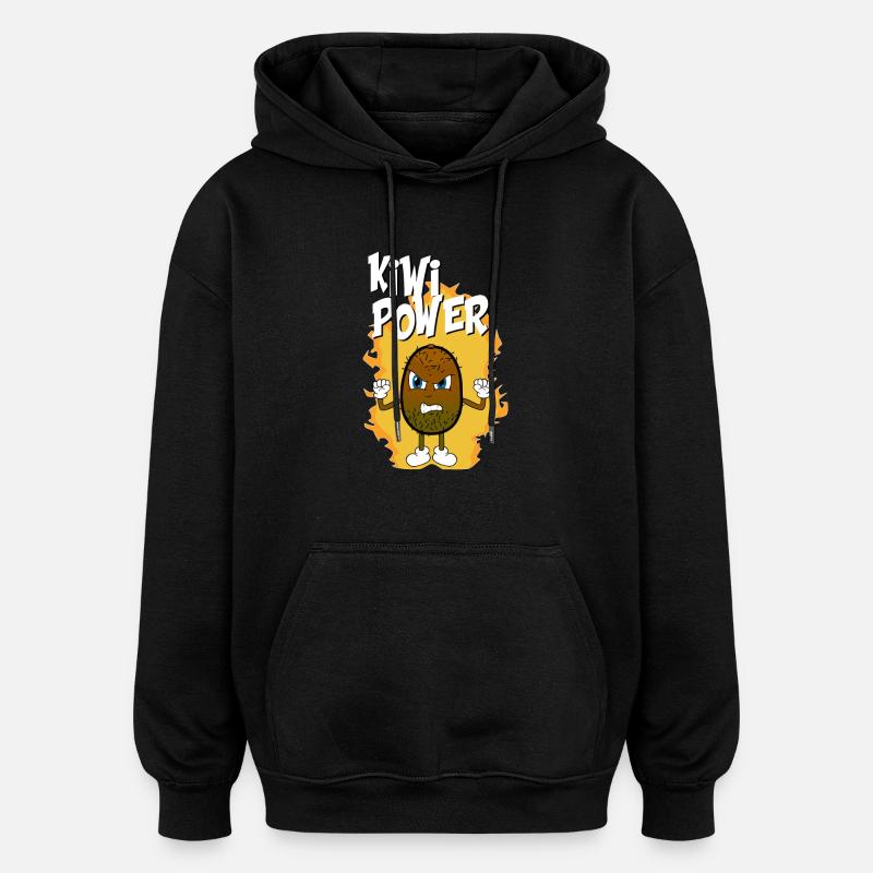 kiwi Power - Sweat à capuche oversize unisexe - noir
