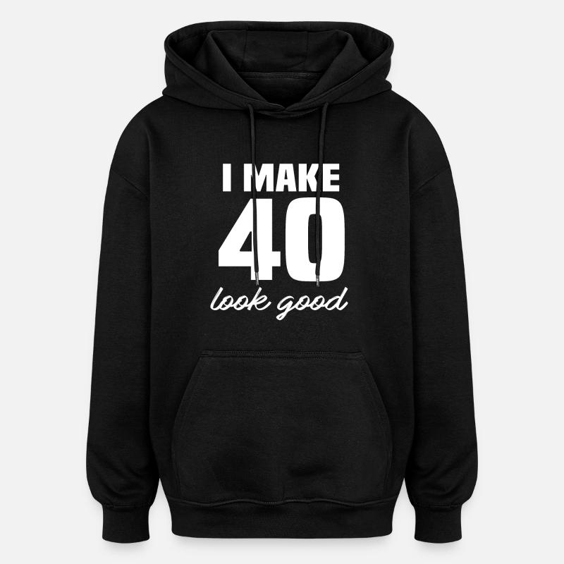 40 Jahre - Oversized Unisex Hoodie - Schwarz