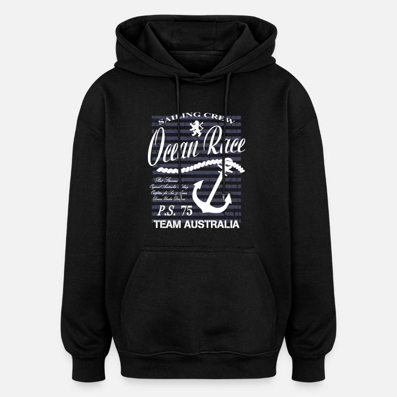 Ocean Sailing Race - Oversized Unisex Hoodie - black