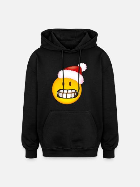 Smiley Glossy Desperate Christmas - Sweat à capuche oversize unisexe - noir