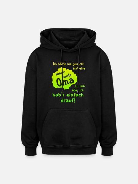 Oma - Super Cool - Oversized Unisex Hoodie - Schwarz