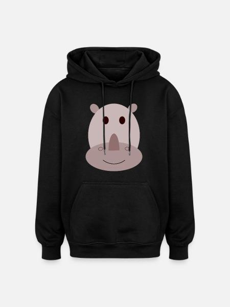 Nashorn - Oversized Unisex Hoodie - Schwarz
