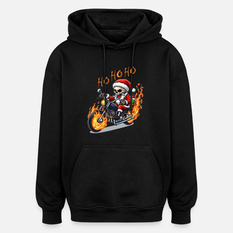 Evil Skeleton Santa - Oversized Unisex Hoodie - Schwarz