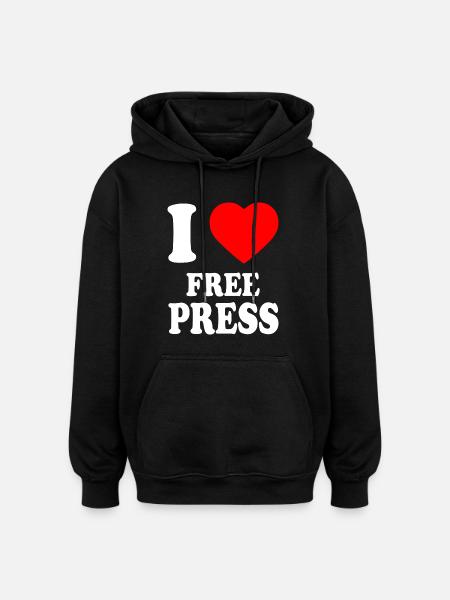 i love free press - Oversized Unisex Hoodie - black