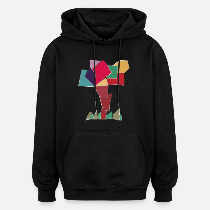 Happy tree - Oversized Unisex Hoodie - black