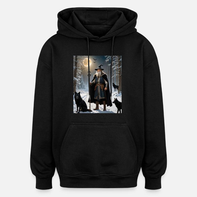 Wizard - Oversized Unisex Hoodie - black