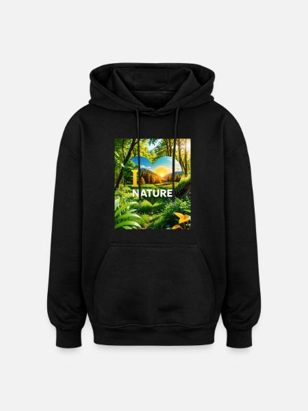 Nature - Oversized Unisex Hoodie - black