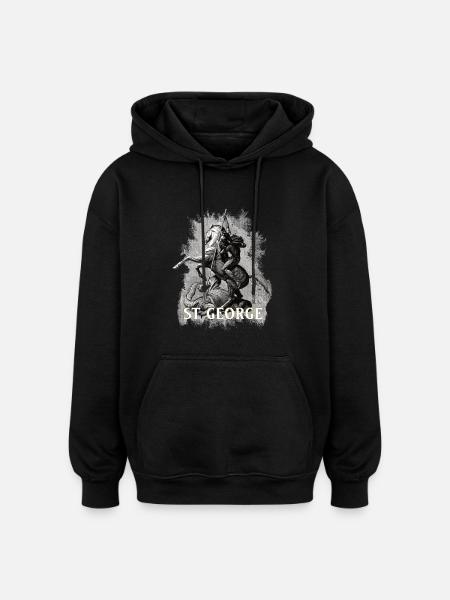 Saint George Dragonslayer - Oversized Unisex Hoodie - black
