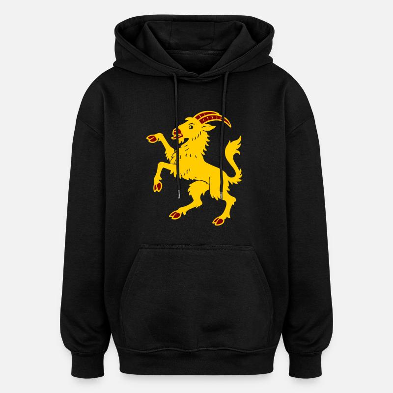 Chèvre Hälsinge - Sweat à capuche oversize unisexe - noir
