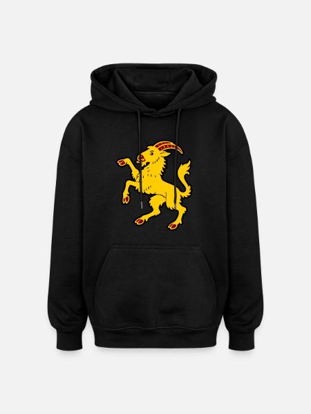 Hälsinge goat - Oversized Unisex Hoodie - black