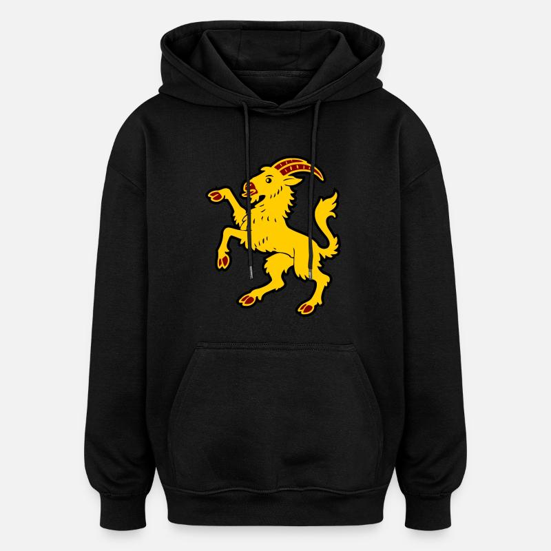 Chèvre Hälsinge - Sweat à capuche oversize unisexe - noir