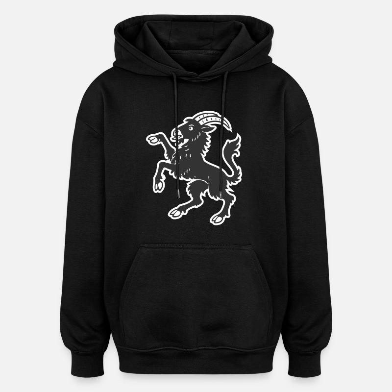 Chèvre Hälsinge - Sweat à capuche oversize unisexe - noir