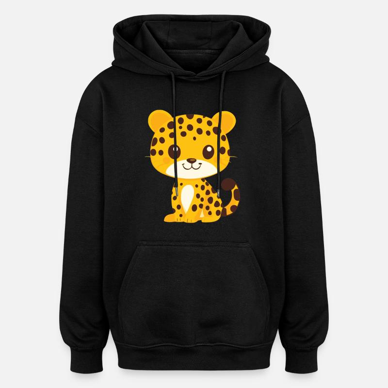 Petit léopard - Sweat à capuche oversize unisexe - noir