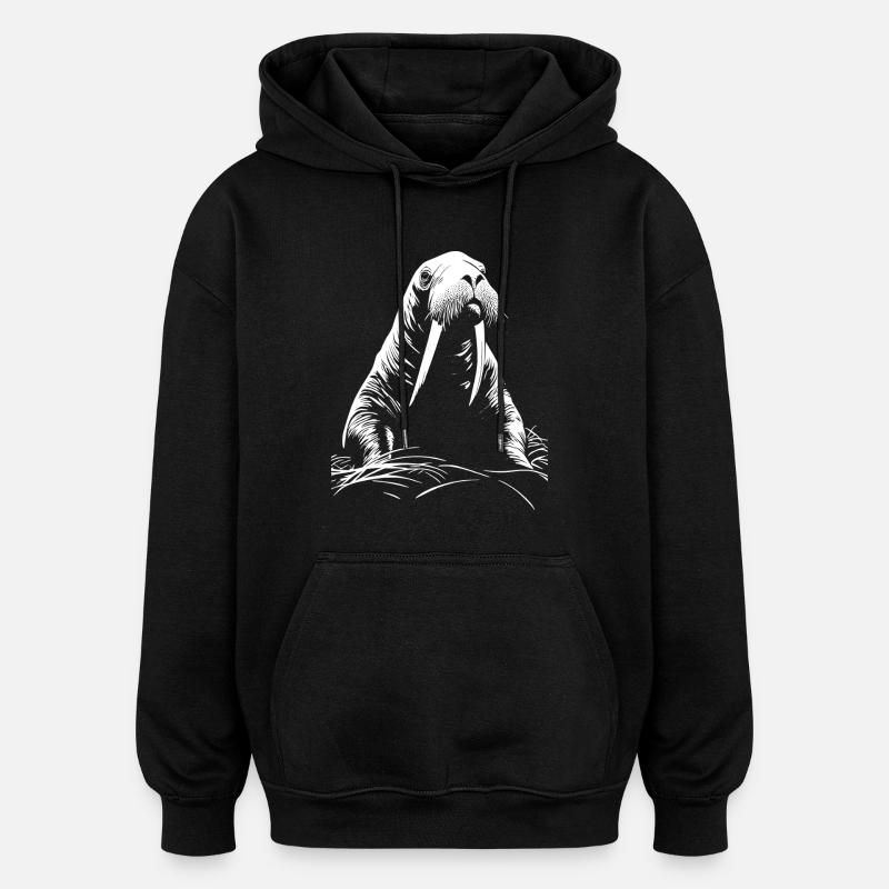 Morse - Sweat à capuche oversize unisexe - noir