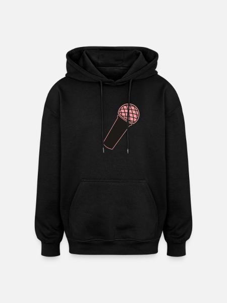 Microphone - Oversized Unisex Hoodie - black