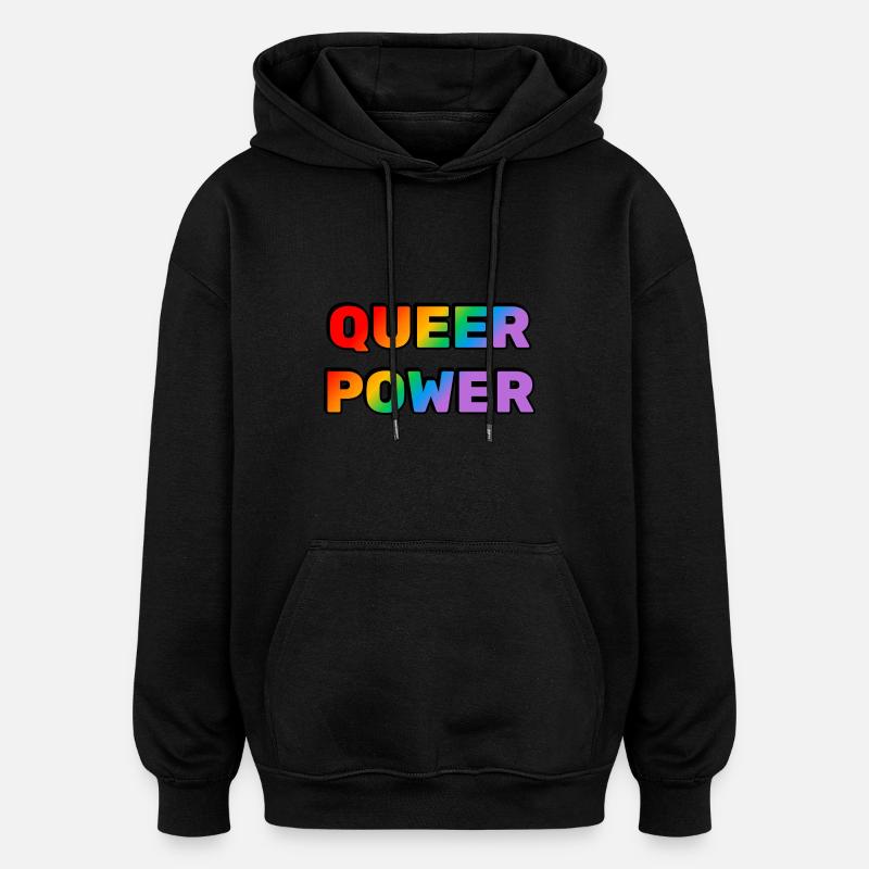 Pouvoir queer - Sweat à capuche oversize unisexe - noir