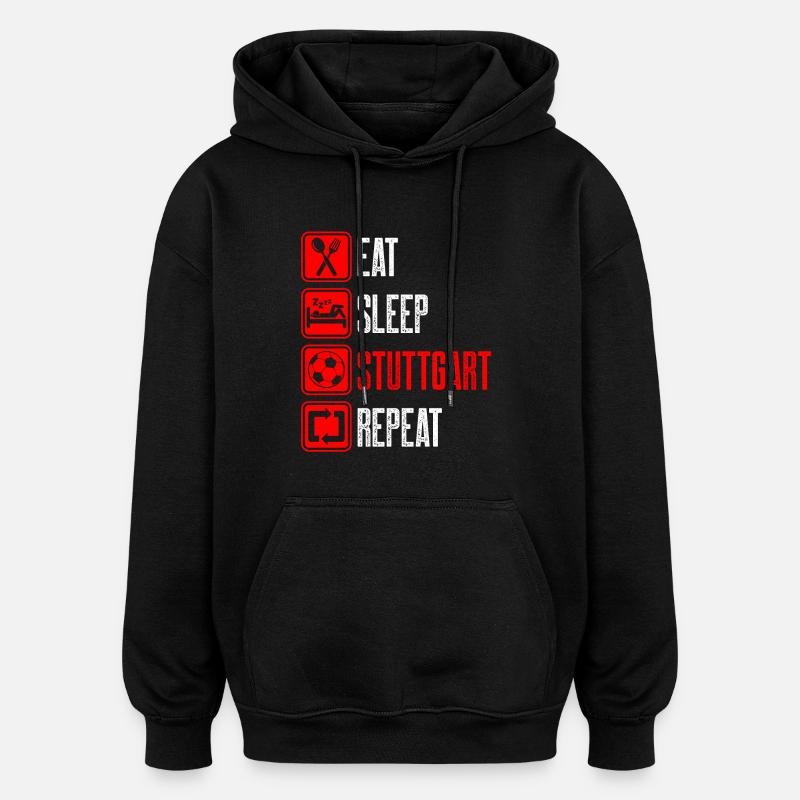 Repeat Stuttgart - Oversized Unisex Hoodie - black