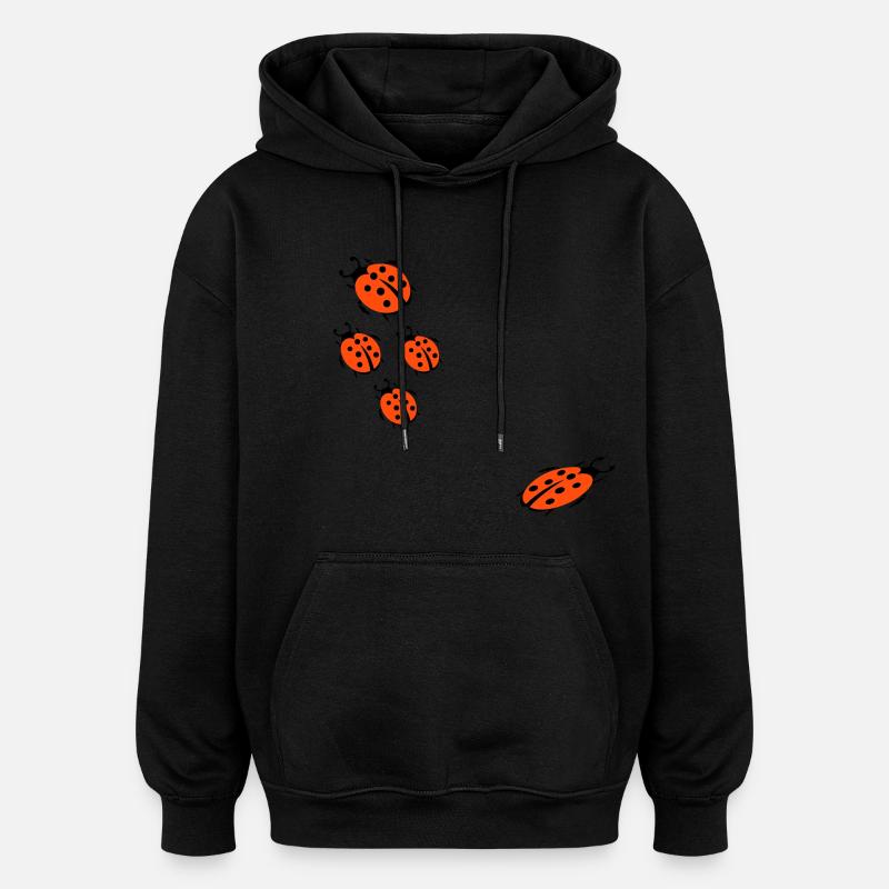 ladybug marienkaefer - Sweat à capuche oversize unisexe - noir