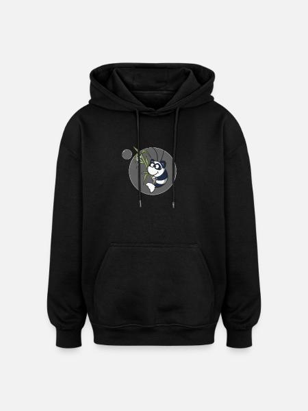 Panda Garnele - Oversized Unisex Hoodie - Schwarz