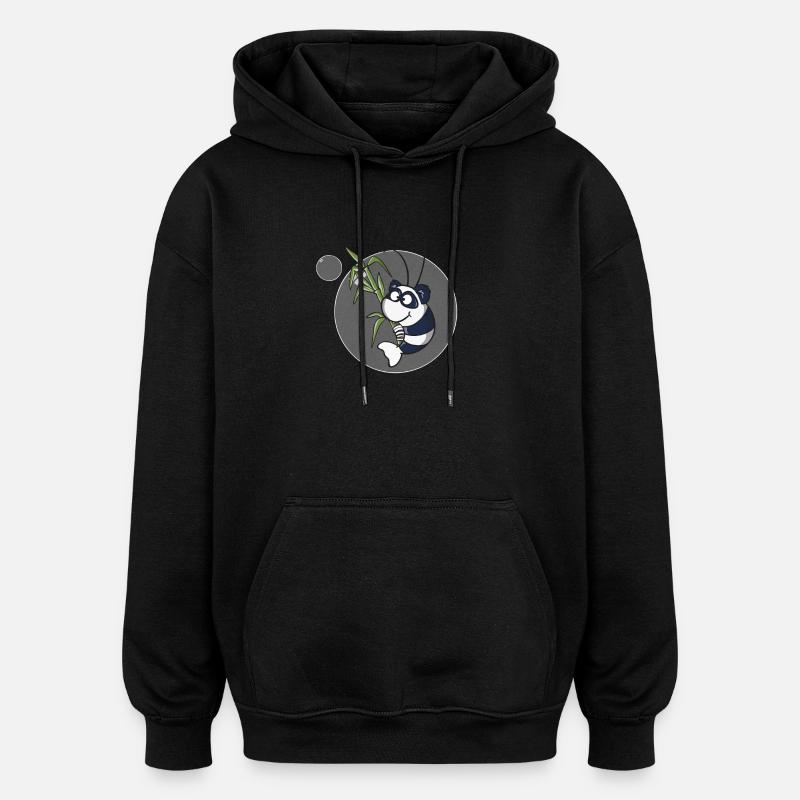 Panda Garnele - Oversized Unisex Hoodie - Schwarz