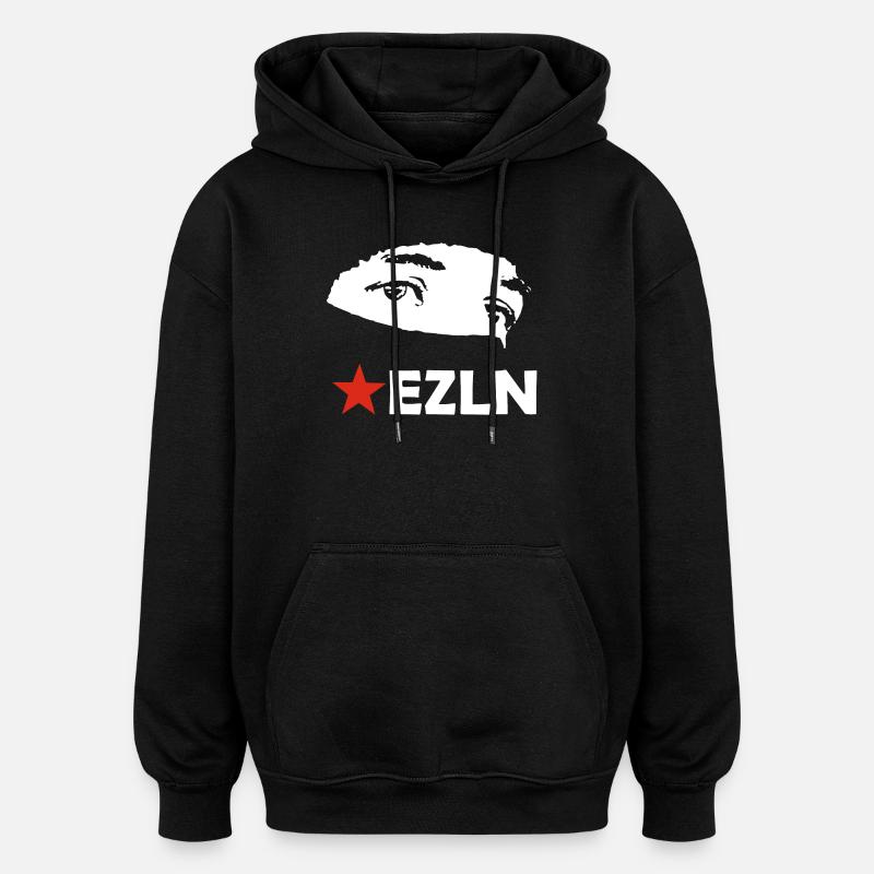 EZLN - Sweat à capuche oversize unisexe - noir