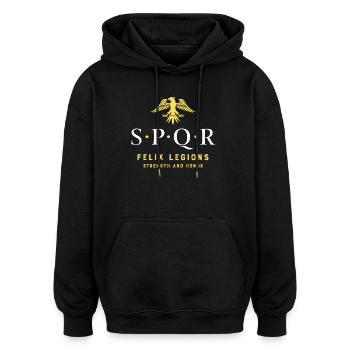 SPQR Légion romaine - Sweat à capuche oversize unisexe - noir - Devant - Noah (186cm)