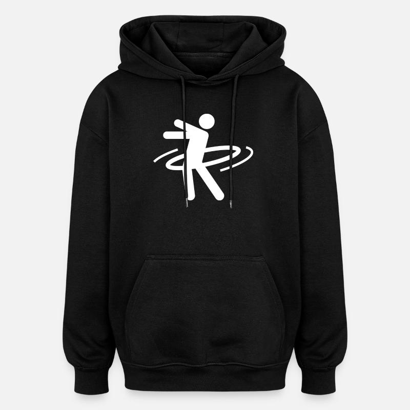 Hulahoop - Sweat à capuche oversize unisexe - noir