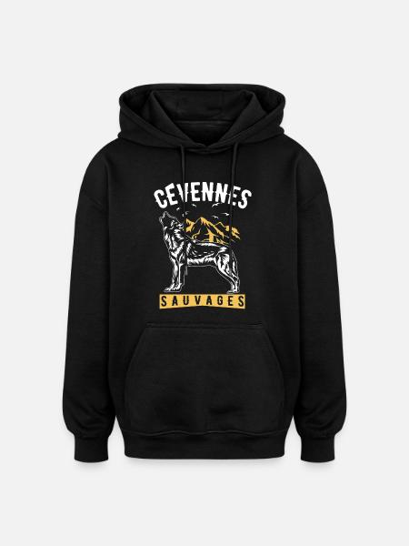 Cévennes Sauvages - Sweat à capuche oversize unisexe - noir