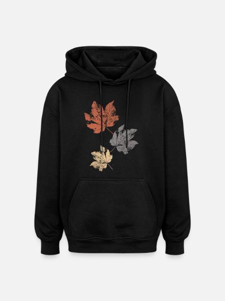 Bunte Herbstblätter Herbstlaub - Oversized Unisex Hoodie - Schwarz