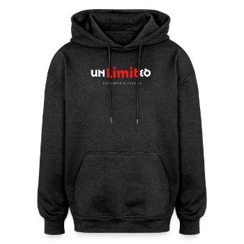 unlimited grenzenlos stark erfolg - Oversized Unisex Hoodie - Anthrazit - Vorne - Noah (186cm)