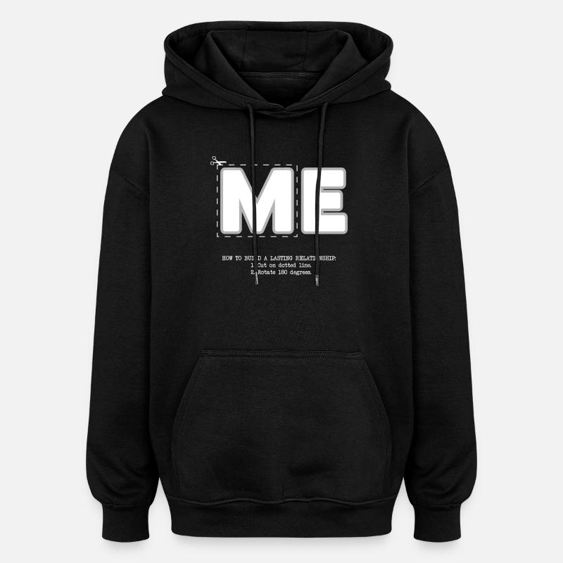 Moi (sombre) - Sweat à capuche oversize unisexe - noir