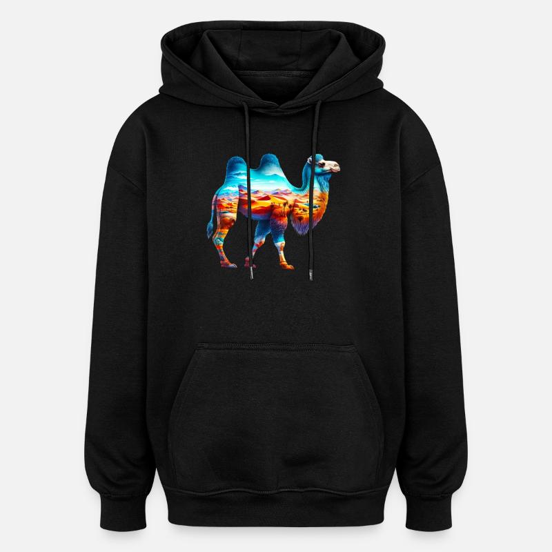 Kamel - Oversized Unisex Hoodie - Schwarz