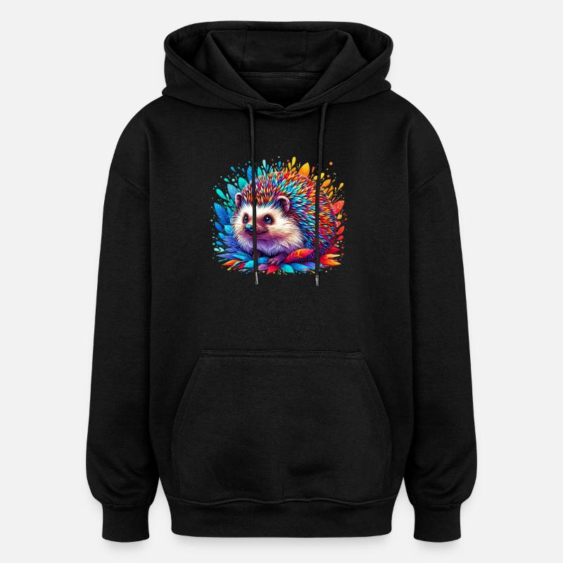 Hedgehog - Oversized Unisex Hoodie - black