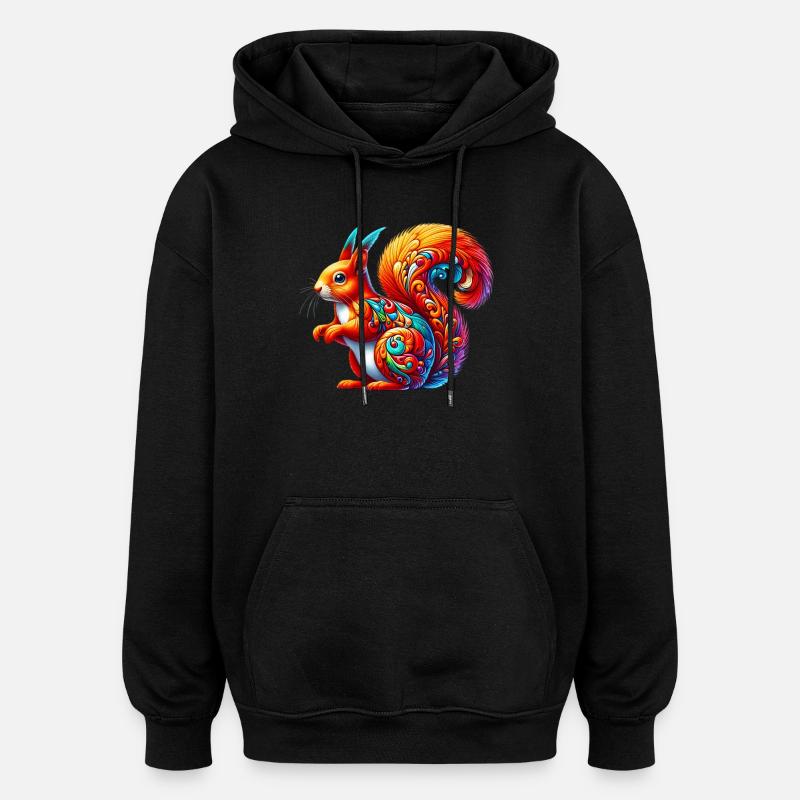 Squirrel - Oversized Unisex Hoodie - black