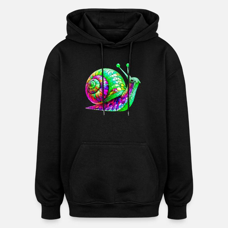 Escargot - Sweat à capuche oversize unisexe - noir