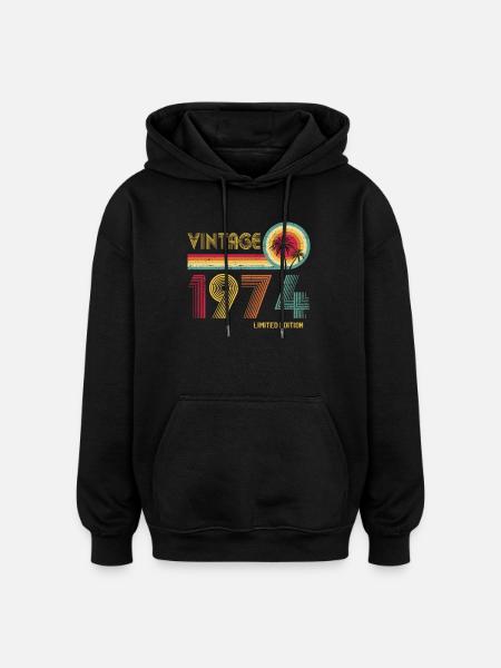 Retro-Design im 70er-Jahre-Stil - Oversized Unisex Hoodie - Schwarz