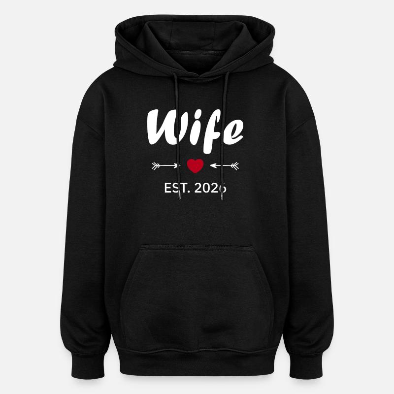 Wife Est 2026 - Sweat à capuche oversize unisexe - noir