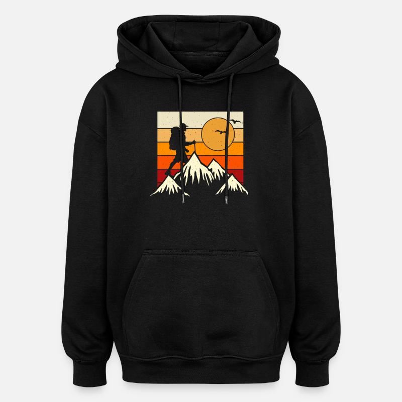 Wandern Wanderer Bergsteiger Geschenk - Oversized Unisex Hoodie - Schwarz