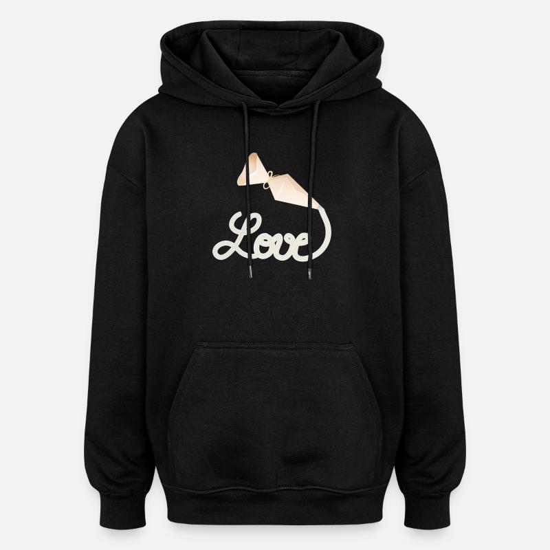 Spritzbeutel schreibt „Love“ – süßes Deko-Motiv - Oversized Unisex Hoodie - Schwarz