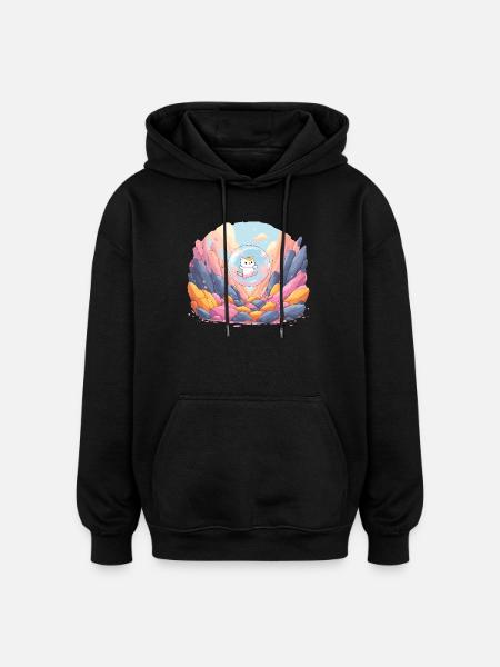 Katzenkugel im farbigen Canyon - Oversized Unisex Hoodie - Schwarz