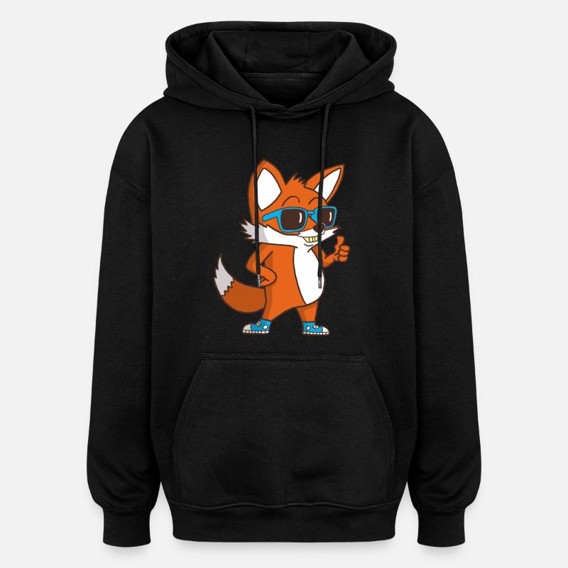 Cool Fox - Oversized Unisex Hoodie - black