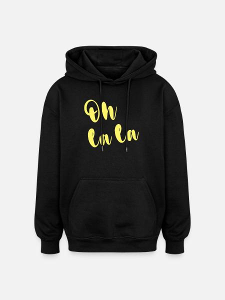OH LA LA - Sweat à capuche oversize unisexe - noir