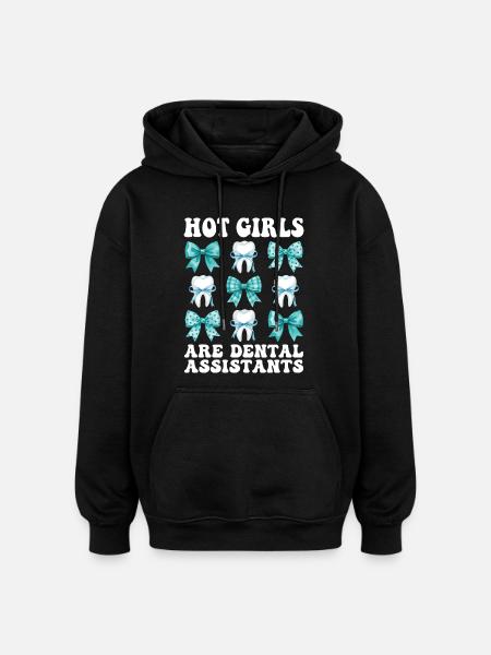 Filles assistantes dentaires drôles - Sweat à capuche oversize unisexe - noir