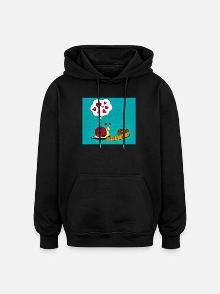 Sweet Snail with Tape Measure - Oversized Unisex Hoodie - black
